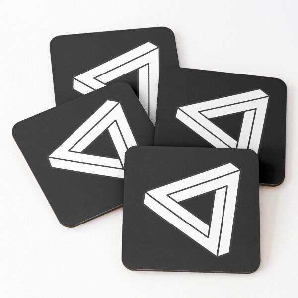 Item preview, White Impossible Triangle Optical Illusion designed and sold by iscaStudioArt.