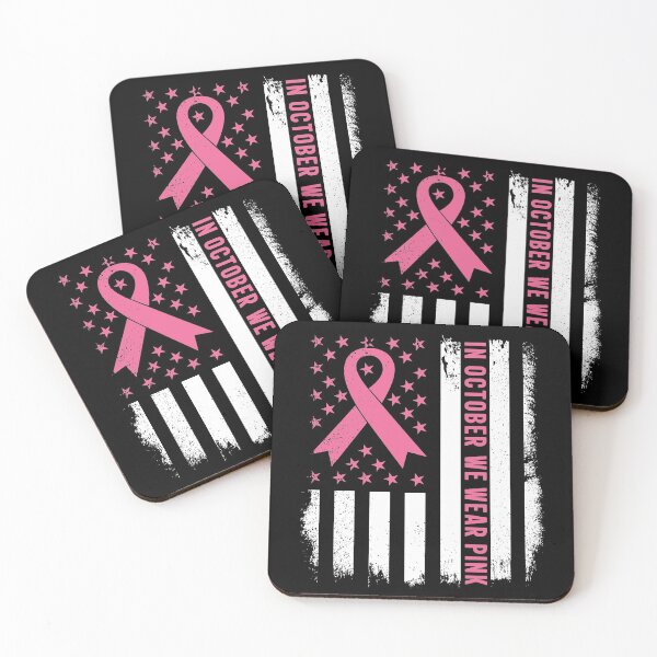 Item preview, In October We Wear Pink American Flag Breast Cancer Awareness designed and sold by GravitiTees.