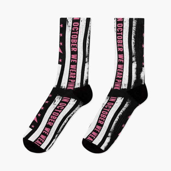 Item preview, In October We Wear Pink American Flag Breast Cancer Awareness designed and sold by GravitiTees.