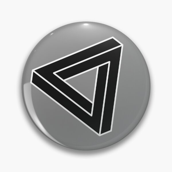 Item preview, Black Impossible Triangle Optical Illusion designed and sold by iscaStudioArt.