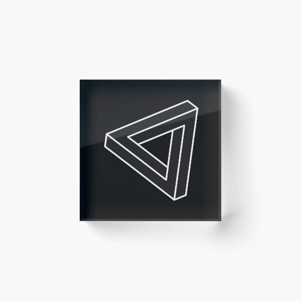 Item preview, Black Impossible Triangle Optical Illusion designed and sold by iscaStudioArt.