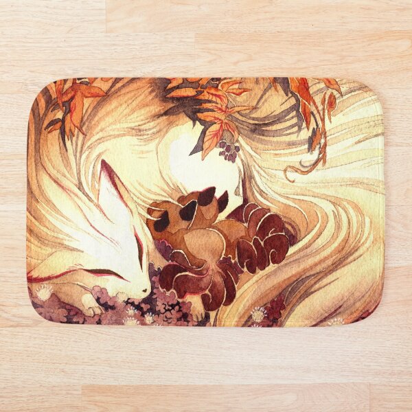 Item preview, Ninetailed Kitsune Fox with Kits designed and sold by storyofthedoor.