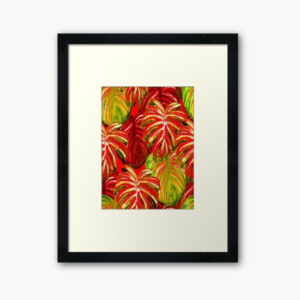Tropical Leaf Pattern Bed Sheet or Frock Design 2 Framed Art Print