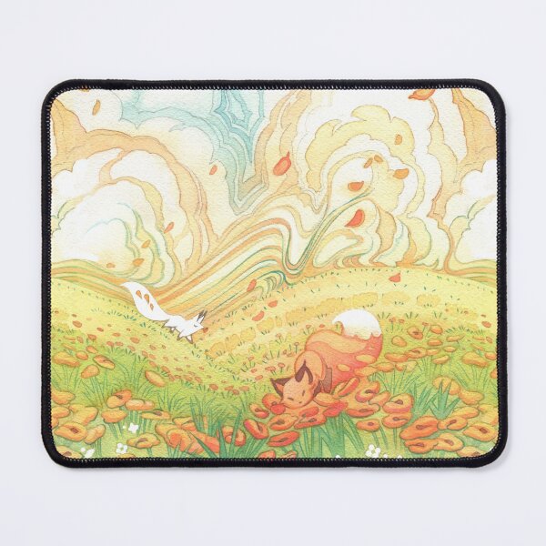 Item preview, Meadow Frolic Watercolor Fox Kitsune Pattern designed and sold by storyofthedoor.