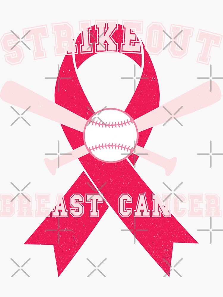 Strikeout Breast Cancer Pink Ribbon Baseball Bat Sticker for Sale by  AlphaElement