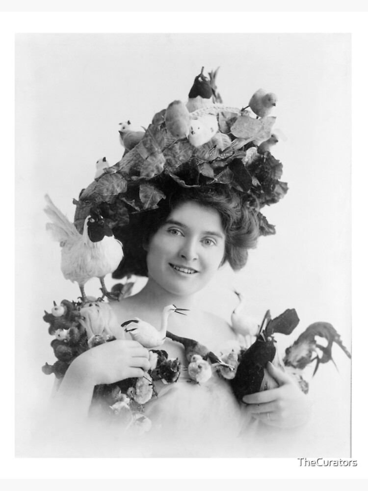 A Woman Wears a Hat Designed to Show the Birds Killed For Fashion | Art  Board Print