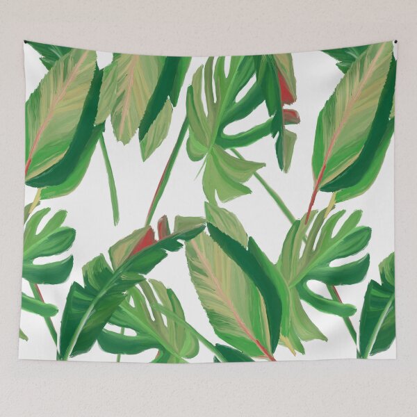 Item preview, Tropical Leaf Pattern Bed Sheet or Frock Design 6 designed and sold by PodiShawna.