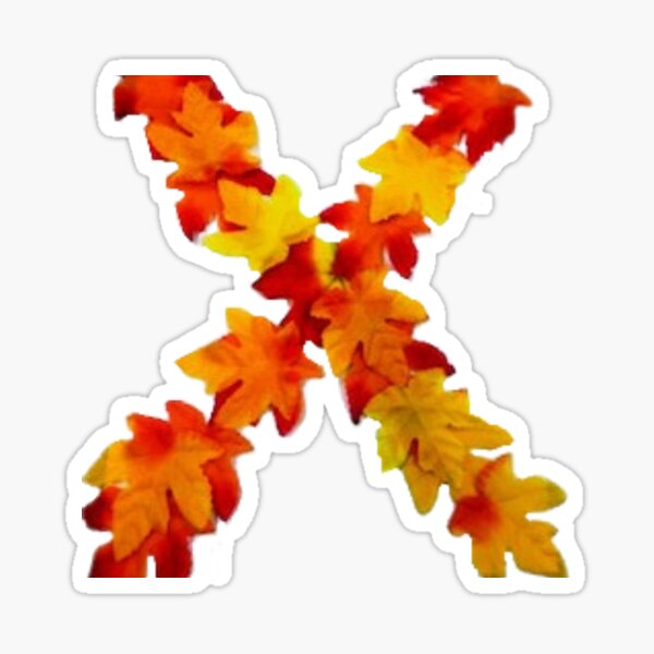 X Marks The Spot. Fall Leaves Colors. Autumn Leaves  Sticker