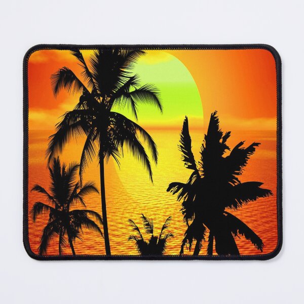 Item preview, Tropical Island Sunset Pattern Bed Sheet or Frock Design designed and sold by PodiShawna.