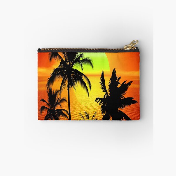 Item preview, Tropical Island Sunset Pattern Bed Sheet or Frock Design designed and sold by PodiShawna.