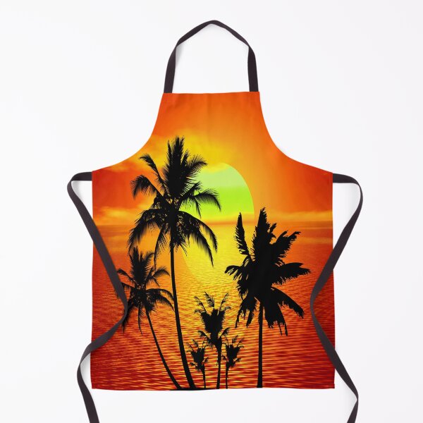 Item preview, Tropical Island Sunset Pattern Bed Sheet or Frock Design designed and sold by PodiShawna.