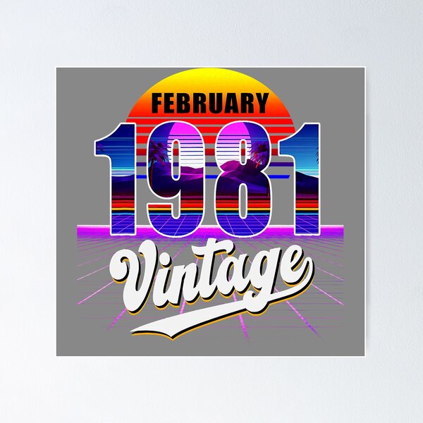Item preview, Febrero de 1981 40 cumpleaños retro Vaporwave 40's Style designed and sold by DyanStoy.