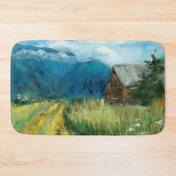Item preview, Mountain Cabin in Summer Kazbegi Georgia designed and sold by EveSmyth.