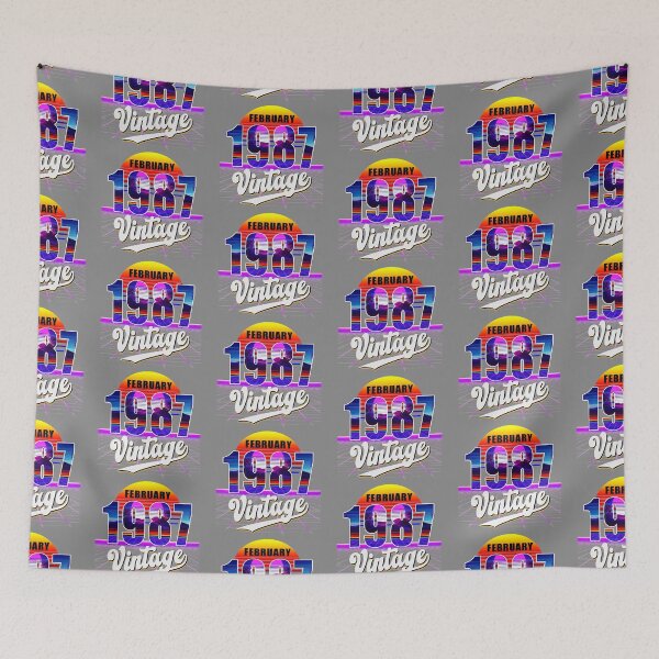 Item preview, Febrero de 1987 Retro 34 ° cumpleaños Vaporwave 30's Style designed and sold by DyanStoy.