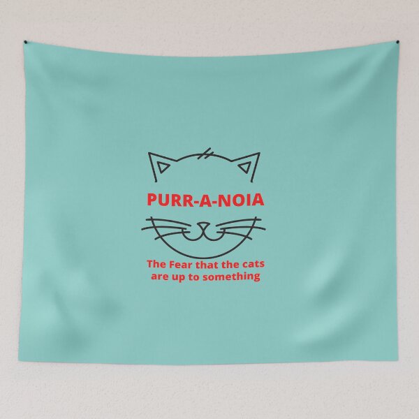 Item preview, Purr-A-noia funny cat art designed and sold by Tshepomuza.