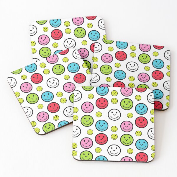 Item preview, Vaccinated Check - Colorful Vaccinated Smiley Face Sticker Pack designed and sold by molamode.