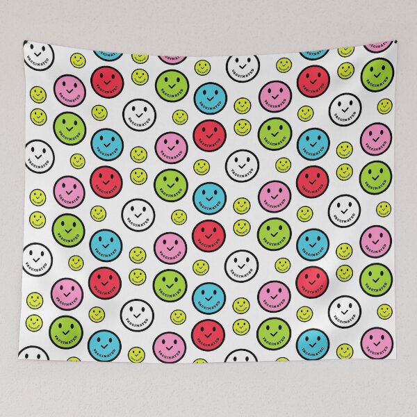 Item preview, Vaccinated Check - Colorful Vaccinated Smiley Face Sticker Pack designed and sold by molamode.