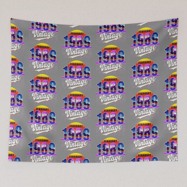 Item preview, Febrero de 1989 Retro 32 ° cumpleaños Vaporwave 30's Style designed and sold by DyanStoy.
