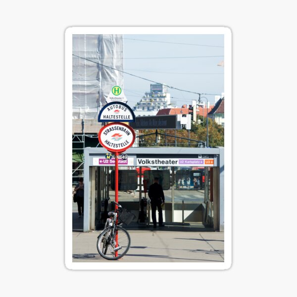 Vienna underground station entrance Sticker