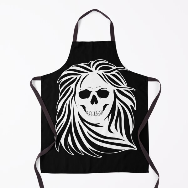 Item preview, Skull with dead hair bw designed and sold by LEAVAEL.