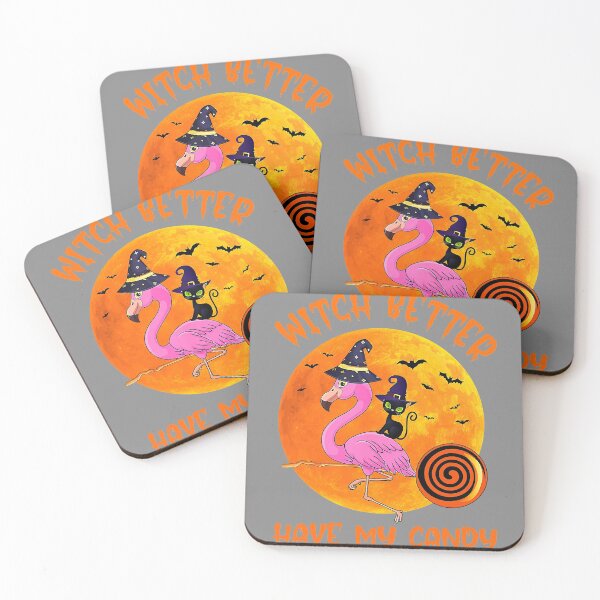 Item preview, Flamingo Cat Halloween Witch Better Have My Candy designed and sold by DyanStoy.