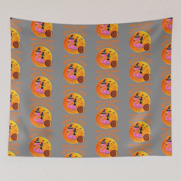 Item preview, Flamingo Cat Halloween Witch Better Have My Candy designed and sold by DyanStoy.