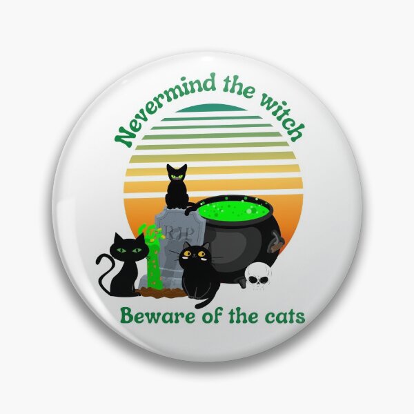 Item preview, Nevermind the witch beware of the cats funny catoween art designed and sold by Tshepomuza.