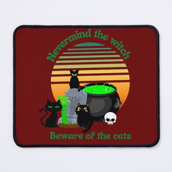 Item preview, Nevermind the witch beware of the cats funny catoween art designed and sold by Tshepomuza.