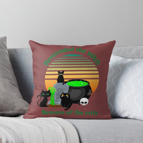 Item preview, Nevermind the witch beware of the cats funny catoween art designed and sold by Tshepomuza.