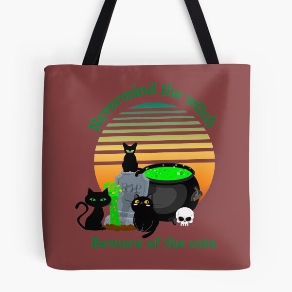 Item preview, Nevermind the witch beware of the cats funny catoween art designed and sold by Tshepomuza.