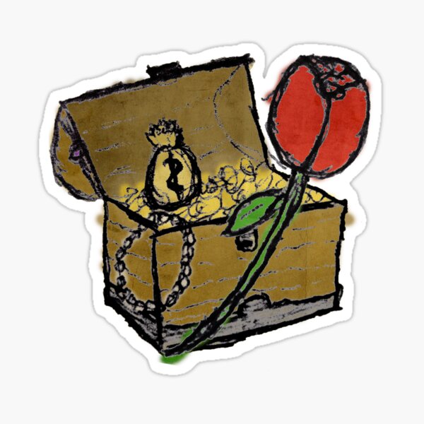 Treasure Chest with a Rose Sticker