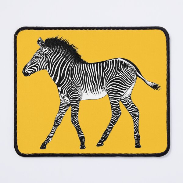 Item preview, Zebra foal - ink illustration - yellow designed and sold by LorenDowding.