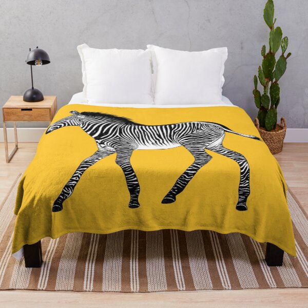 Item preview, Zebra foal - ink illustration - yellow designed and sold by LorenDowding.
