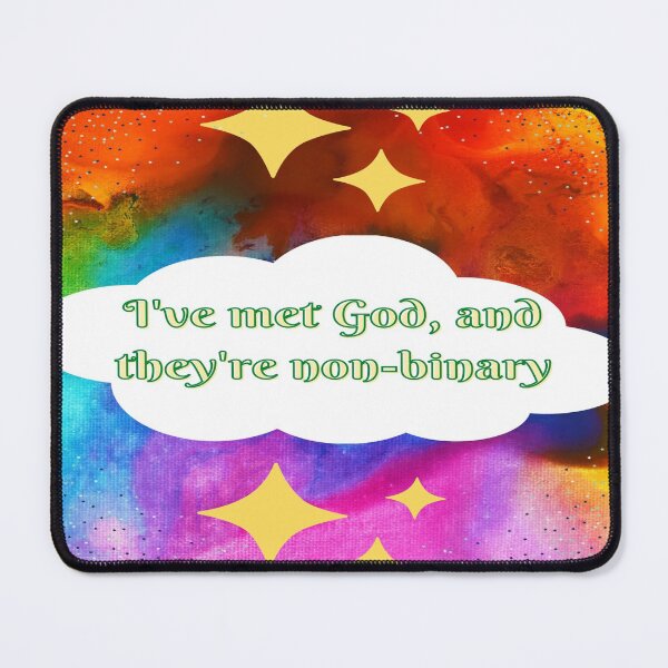 Item preview, God's Gender Identity Fluffy Cloud Stars Colorful Background designed and sold by Write-to-Rebel.