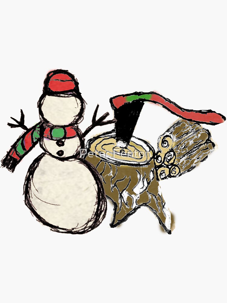 Snowman at the Woodpile by cephasgarrett