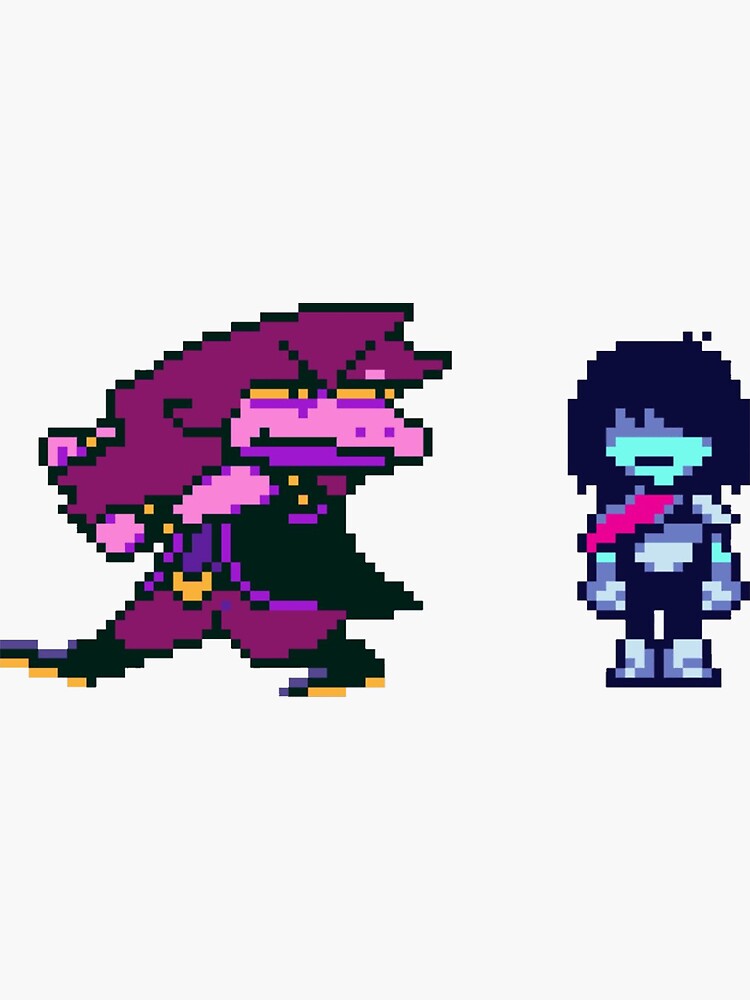 Thumbnail 3 of 3, Sticker, Deltarune Kris and Susie designed and sold by exmil.