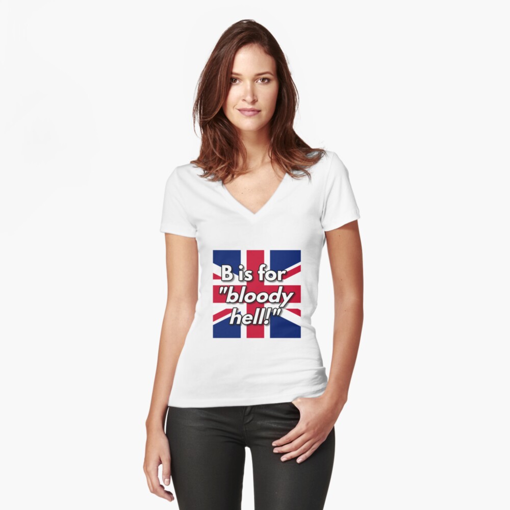 Item preview, Fitted V-Neck T-Shirt designed and sold by British-Culture.