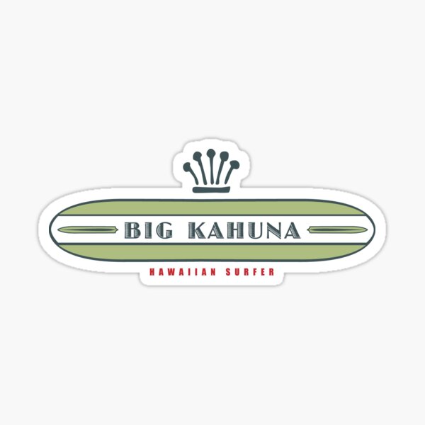 Big Kahuna Hawaii Surfer Board shape Sticker