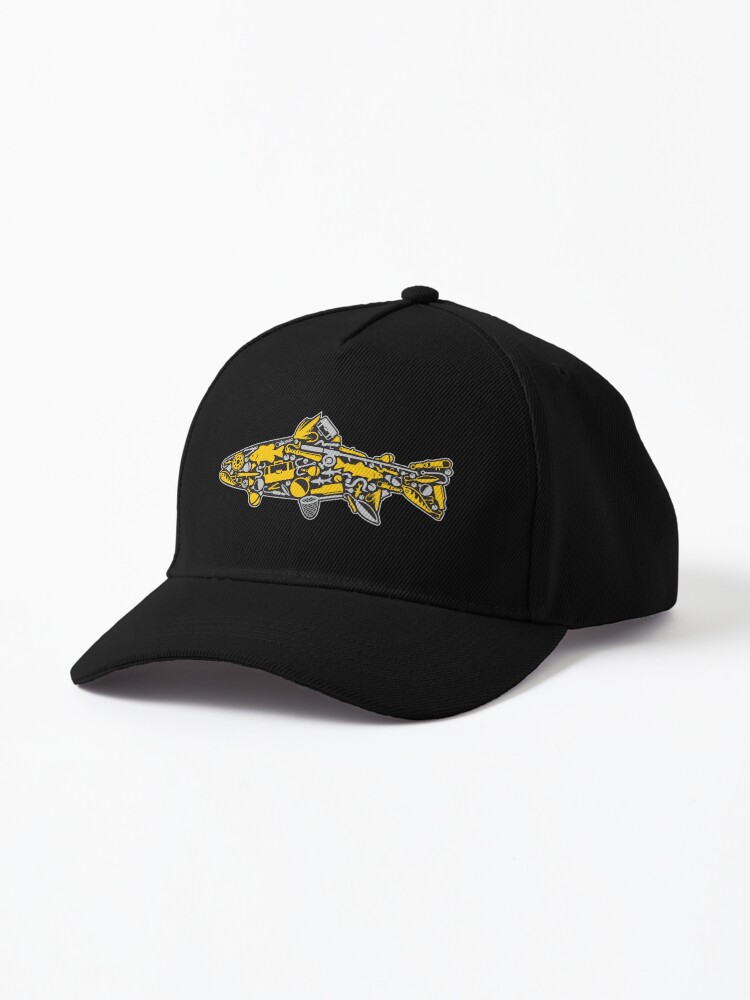 Fishing Tackle Fish Silhouette Design Cap for Sale by analogdreamz