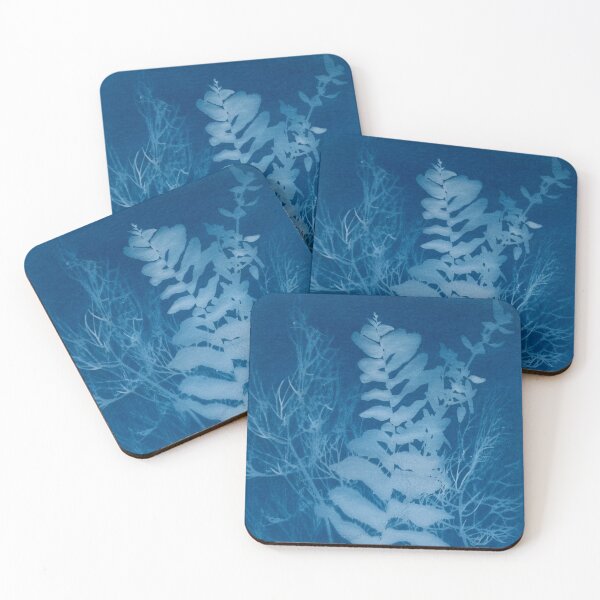 Item preview, Blue Cyanotype Fern & Herbs Sun Print designed and sold by softbluehum.
