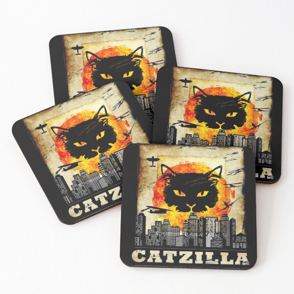 Item preview, Vintage Catzilla, Catzilla, Black cat, Cats Catzilla, Cat lover, Cat mom, Cat dad, Japanese sunset, Style vintage Catzilla, funny cat, cat, for cat people, black cat, Cat owner, Cat idea,  designed and sold by Pegassi8RC.