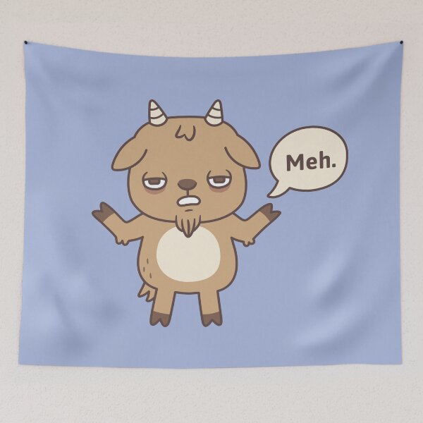 Item preview, Bored Goat Goes Meh Funny Doodle designed and sold by rustydoodle.