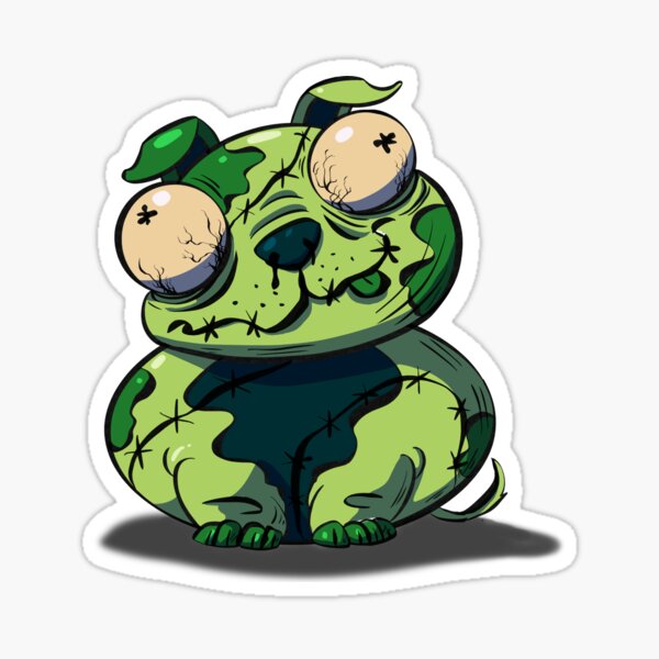 Creepy Cute Critters Halloween Zombie Pug Sticker