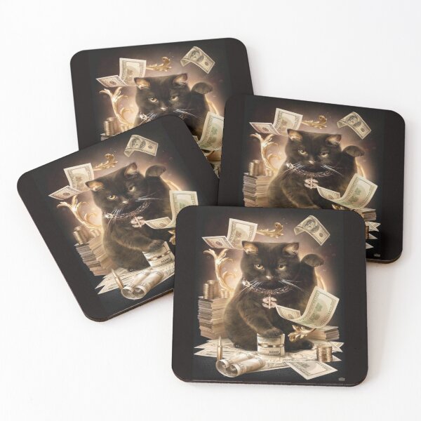 Item preview, Black Cat Cash Rolling In The Money Black designed and sold by Rowena Jones.