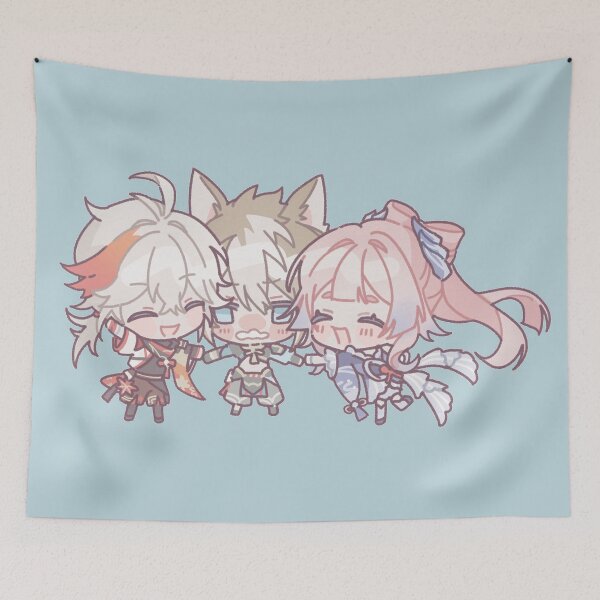 Item preview, Genshin Impact Chibi Gorou,  Kokomi, and Kazuha  designed and sold by NewEraMutant.