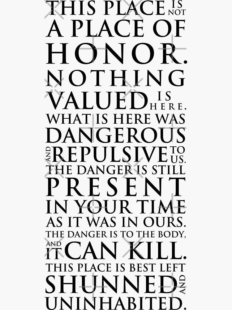 "This Is Not A Place of Honor" Sticker for Sale by sudo999 Redbubble