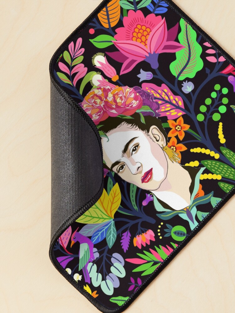 Thumbnail 2 of 5, Mouse Pad, Frida in Bloom designed and sold by MeganSteer.