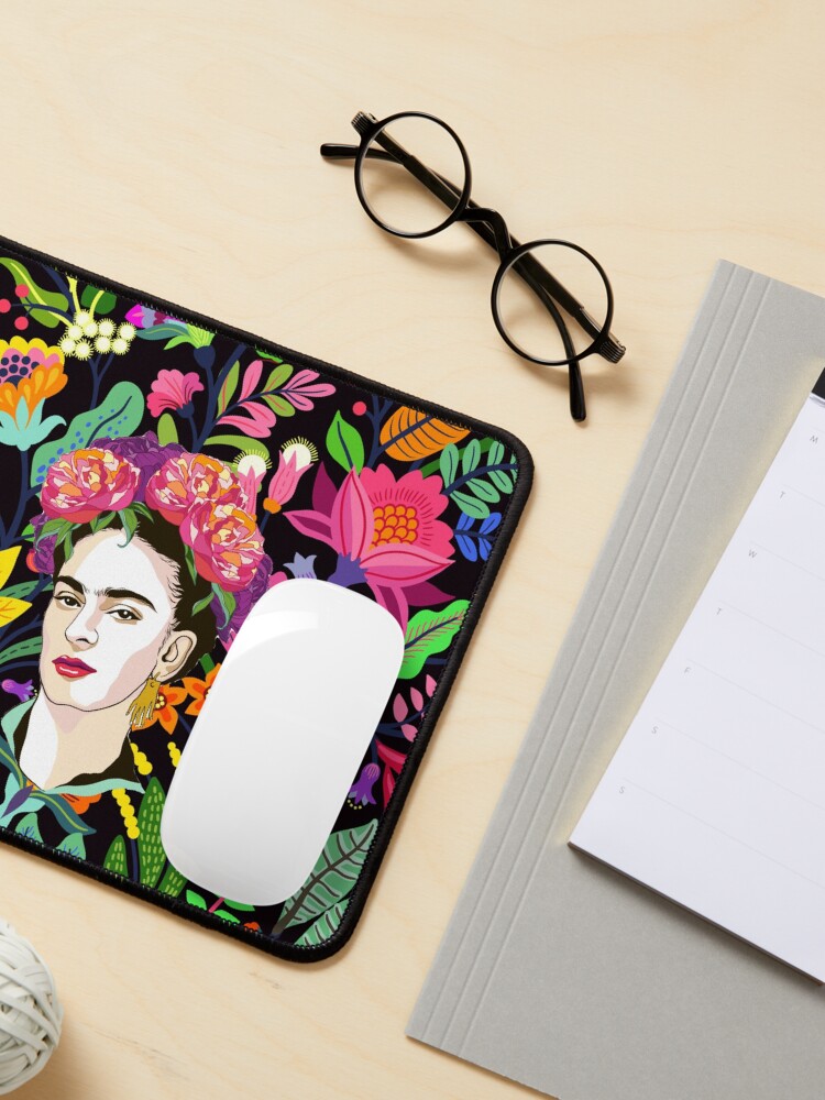 Thumbnail 3 of 5, Mouse Pad, Frida in Bloom designed and sold by MeganSteer.