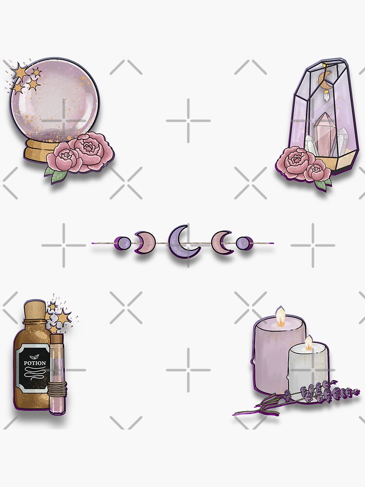 Pastel Magic Sticker Sheet - Durable Waterproof Vinyl Pack Notebook Witchy  Stickers- Kawaii - Yahoo Shopping