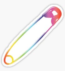 Safety Pin Solidarity - rainbow safety pins Sticker